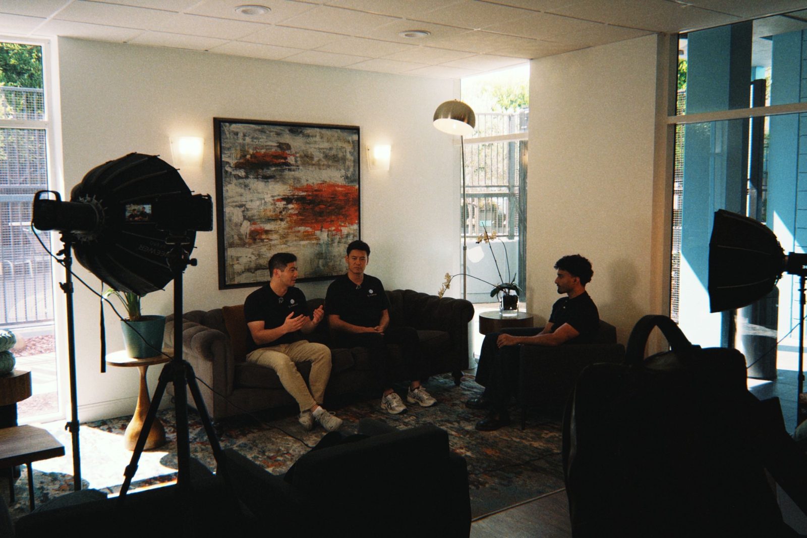 Filming a founder on site